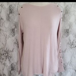 NWOT. Cold shoulder soft n sexy lace up sweater